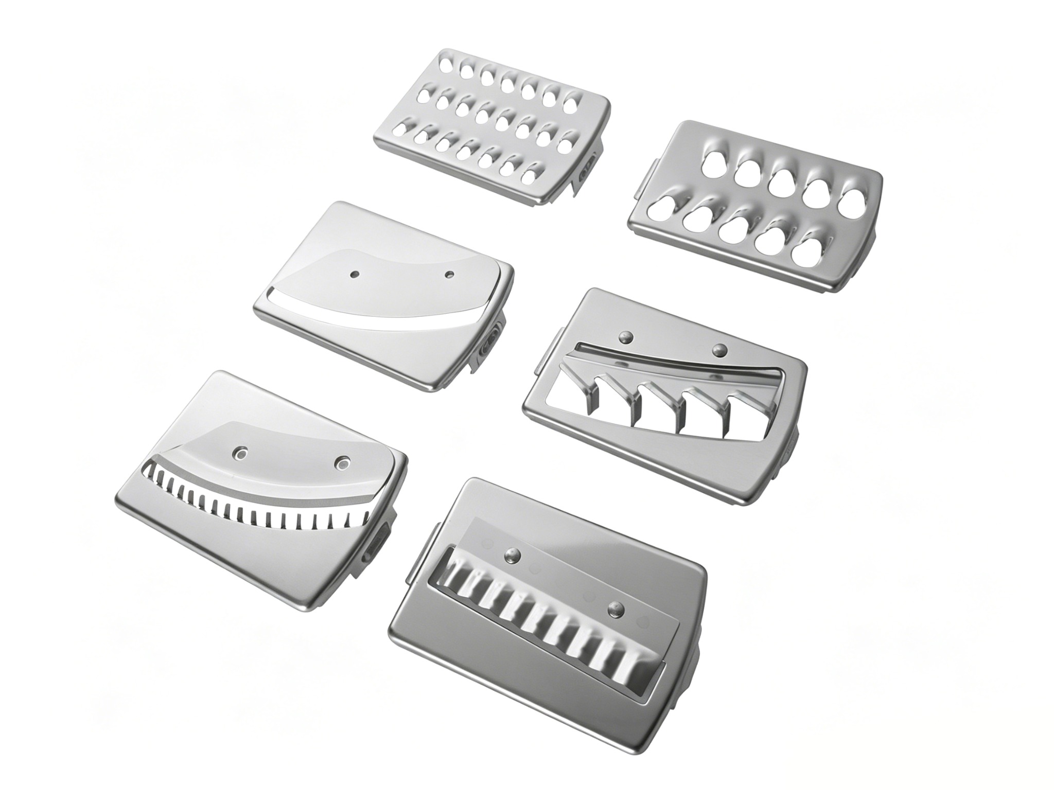 Food processor slicing and grating plates