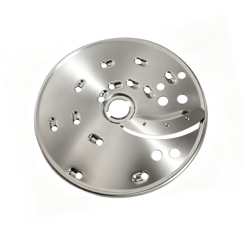 Round stainless steel food processor cutting disc