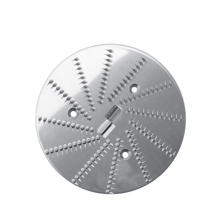 Perforated stainless steel food processing disc