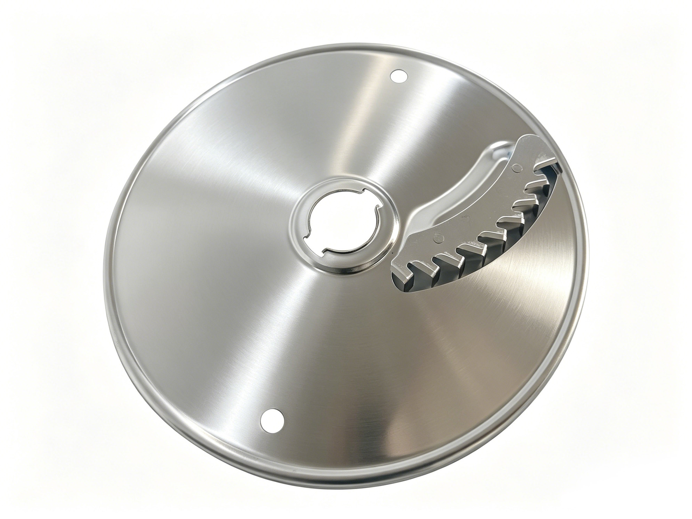 stainless steel food processor cutting disc with serrated section